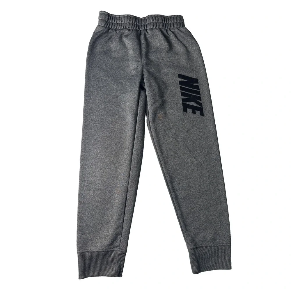 Nike Dri-FIT Kids Joggers Gray Heather Logo Sweatpants Size 6/7Y